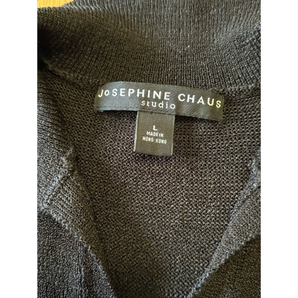 Josephine Chaus Black Sleeveless Lightweight Polyester Blend Sweater‎ Size Large - Picture 5 of 8